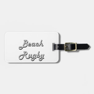 Étiquette À Bagage Conception classique de rugby de plage rétro
