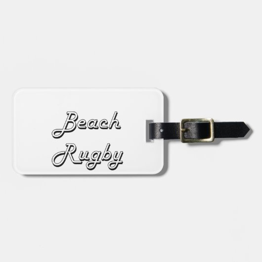 Étiquette À Bagage Conception classique de rugby de plage rétro (Devant horizontal)