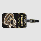 Étiquette À Bagage Conception complexe de guitare avec détail Dragon (Devant Horizontal)