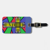 Étiquette À Bagage Conception croix couleur Abstraite (Devant horizontal)