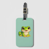 Étiquette À Bagage Conception d'animal Kawaii de grenouille mignonne (Devant Vertical)