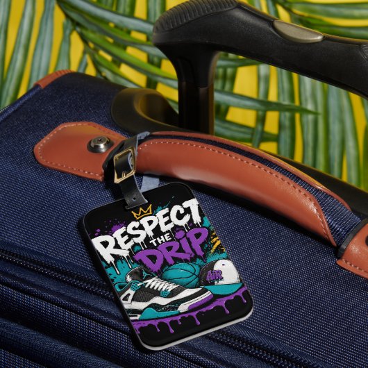 Étiquette À Bagage Conception de basket-ball Respect The Drip (Insitu Rectoal 1)