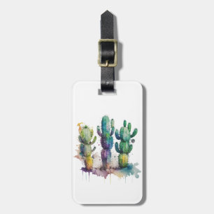 Étiquette À Bagage Conception de cactus avec plaques colorées