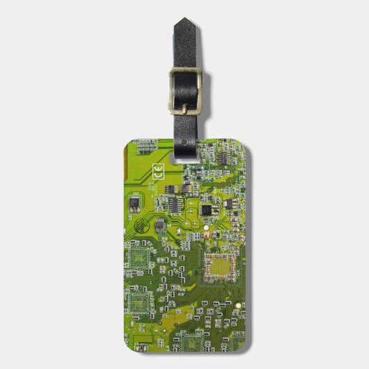 Étiquette À Bagage Conception de carte de circuit imprimé vert clair (Devant Vertical)