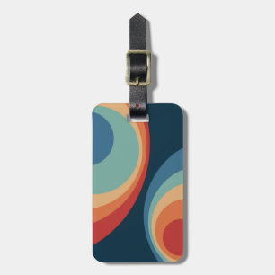 Étiquette À Bagage Conception de cercles rétro colorés