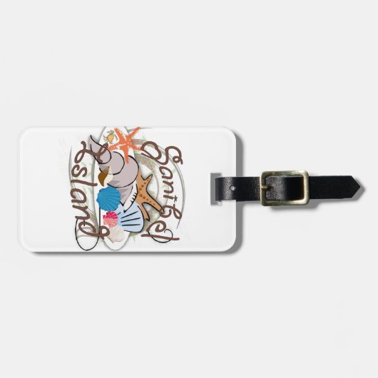 Étiquette À Bagage Conception de coquillage de la Floride d'île de (Devant horizontal)