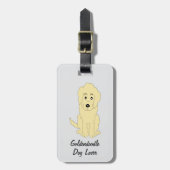 Étiquette À Bagage Conception de Goldendoodle jaune sur fond de coule (Devant Vertical)