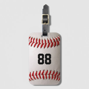 Étiquette À Bagage Conception de joueur de baseball avec numéro de ma