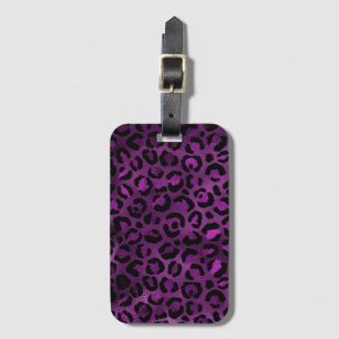 Étiquette À Bagage Conception de la série Leopard violet et or 3