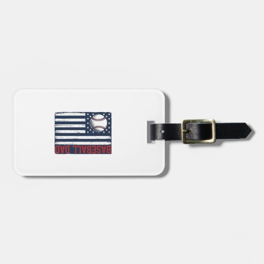 Étiquette À Bagage Conception de maillot de drapeau de papa de baseba (Devant horizontal)