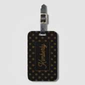 Étiquette À Bagage Conception de monogramme de nom personnalisé Gold (Devant Vertical)