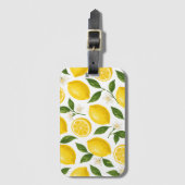 Étiquette À Bagage Conception de motif citron (Devant Vertical)