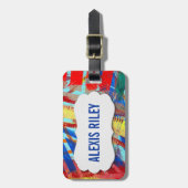 Étiquette À Bagage Conception de peinture abstraite avec étiquette bi (Devant Vertical)