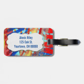 Étiquette À Bagage Conception de peinture abstraite avec étiquette bi (Dos horizontal)