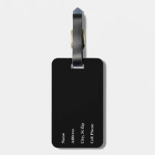 Étiquette À Bagage Conception de points Polka verts et noirs (Dos Vertical)