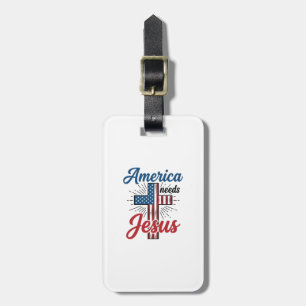 Étiquette À Bagage Conception de t-shirt croix patriotique L'Amérique