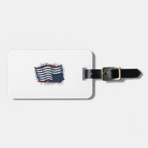 Étiquette À Bagage Conception de T-shirt de drapeau patriotique en dé