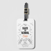 Étiquette À Bagage Conception de typographie de rentrée scolaire (Devant Vertical)