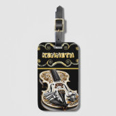 Étiquette À Bagage Conception de violon à thème occidental en éléganc (Devant Vertical)