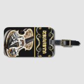 Étiquette À Bagage Conception de violon à thème occidental en éléganc (Devant Horizontal)