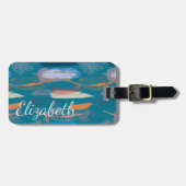 Étiquette À Bagage Conception décorative de plume personnalisée (Devant horizontal)