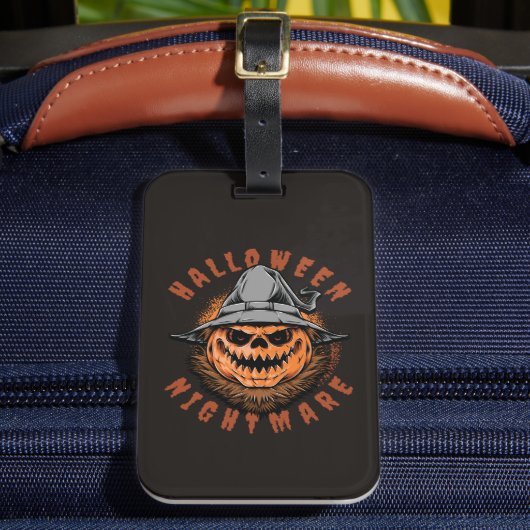 Étiquette À Bagage Conception d'épouvantail de citrouille d'Halloween (Insitu Rectoal 2)