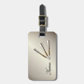 Étiquette À Bagage Conception des fléchettes Monogrammes (Devant Vertical)