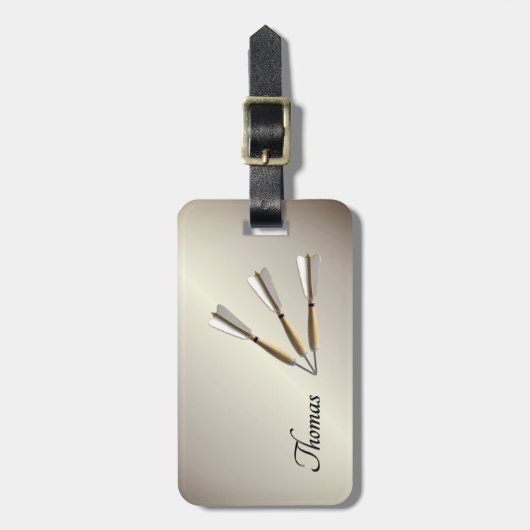 Étiquette À Bagage Conception des fléchettes Monogrammes (Devant Vertical)