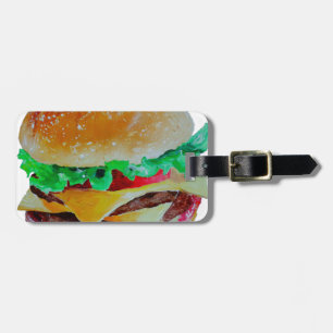 Étiquette À Bagage conception d'hamburger, peinture originale