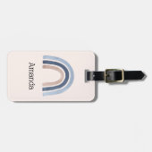 Étiquette À Bagage Conception du Boho bleu et arc-en-ciel de pêche (Devant horizontal)