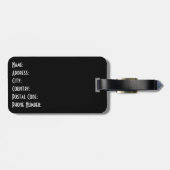 Étiquette À Bagage Conception du chat noir du milieu du siècle (Dos horizontal)