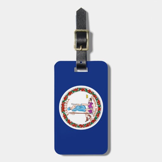 Étiquette À Bagage Conception du drapeau de l'État de Virginie (Devant Vertical)