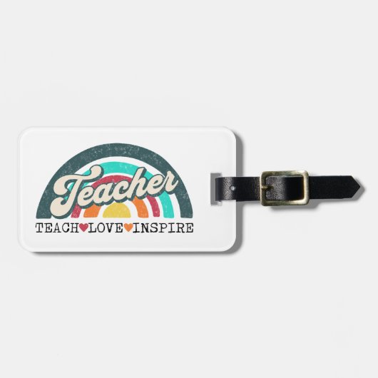 Étiquette À Bagage Conception du texte de l'enseignant (Devant horizontal)