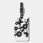 Étiquette À Bagage Conception florale de remous de Chinois (Devant Vertical)