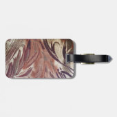 Étiquette À Bagage Conception florale marron abstraite 2 (Dos horizontal)