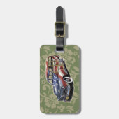 Étiquette À Bagage Conception hawaïenne de Crusin Woody de liberté (Devant Vertical)