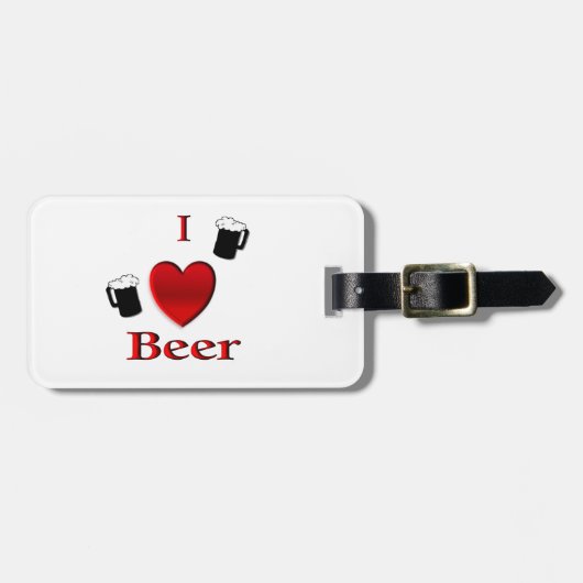 Étiquette À Bagage Conception J'adore Bière (Devant horizontal)
