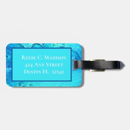 Étiquette À Bagage Conception moderne de thème océanique tropical (Dos horizontal)