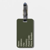 Étiquette À Bagage Conception monographique personnalisée du club de  (Dos Vertical)