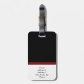 Étiquette À Bagage Conception noire, de rouge et de charbon de bois (Dos Vertical)