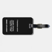 Étiquette À Bagage Conception noire étincelante de hibou avec des (Dos horizontal)