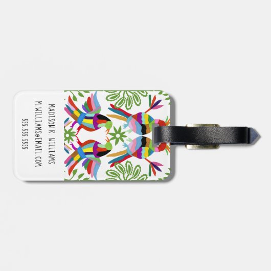 Étiquette À Bagage Conception Otomi moderne III (Dos horizontal)