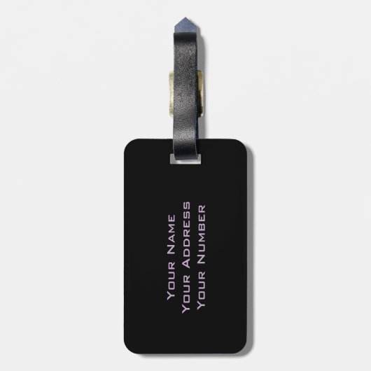 Étiquette À Bagage Conception personnalisée/rose et turquoise/abstrai (Dos Vertical)