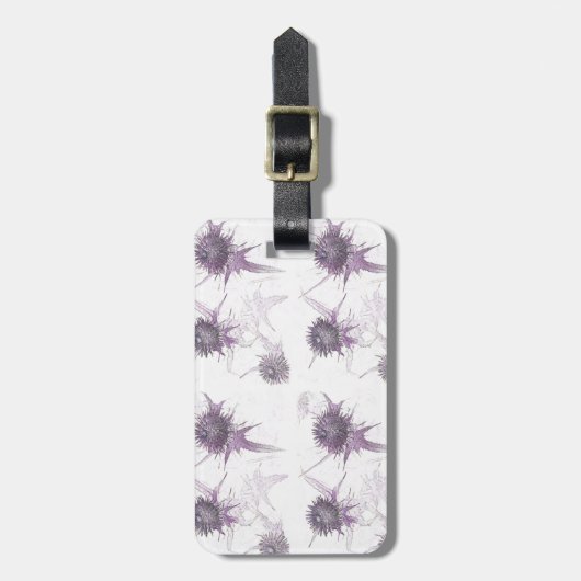 Étiquette À Bagage Conception pourpre de nature de chardon (Devant Vertical)