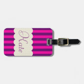 Étiquette À Bagage Conception pourpre personnalisée de pois de (Devant horizontal)