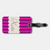 Étiquette À Bagage Conception pourpre personnalisée de pois de (Dos horizontal)