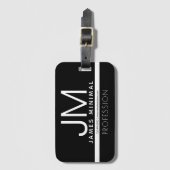 Étiquette À Bagage Conception professionnelle moderne et minimale | N (Devant Vertical)