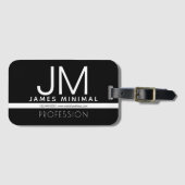 Étiquette À Bagage Conception professionnelle moderne et minimale | N (Devant Horizontal)