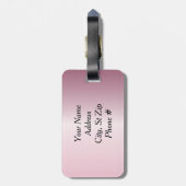 Étiquette À Bagage Conception rayée rose et Brown chique (Dos Vertical)