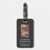 Étiquette À Bagage Conception vibrante de Londres, Angleterre | (Dos Vertical)